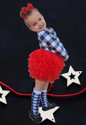 2 left! 2/3 & 3/4yr ~ Tulle Ruffle Skirt ~ Red