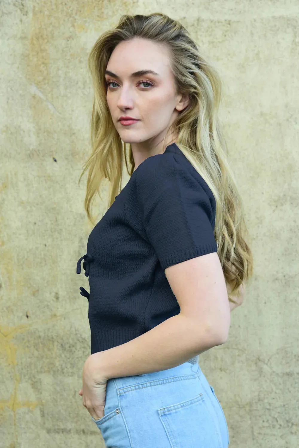 Bow-Delicious Top / Navy