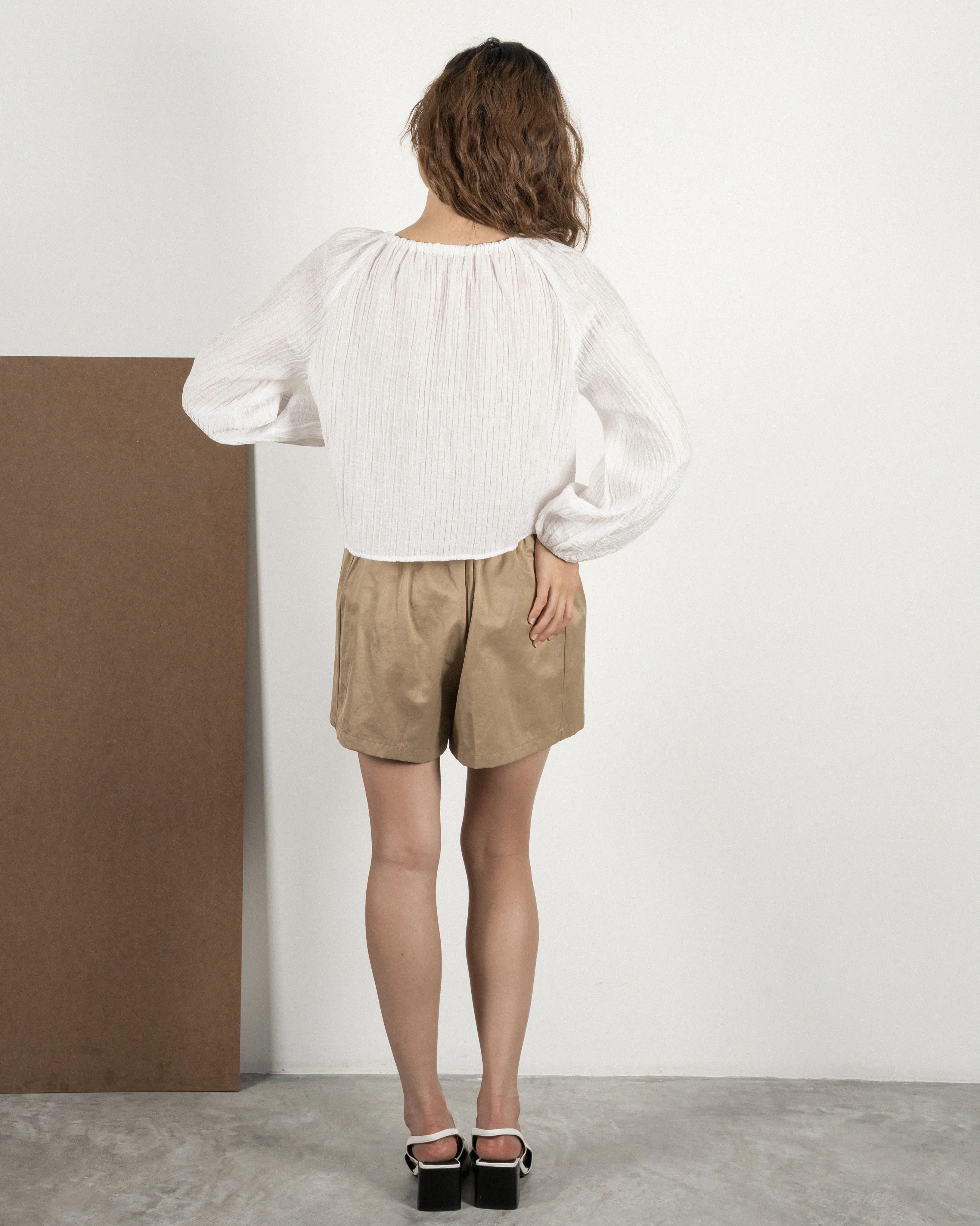 Cozy A-Line Shorts (Khaki)