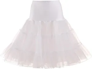 FlekmanArt Women's Petticoat Skirt Adult Puffy Tutu Skirt Tulle Midi Knee Length Skirt Underskirt Underskirts for Cosplay