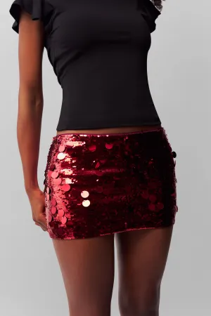 Low Rise Paillette Skirt