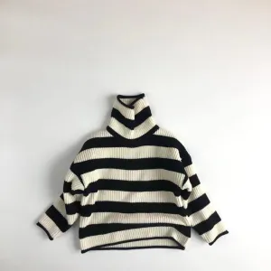 Morgan Striped Knit Turtleneck Sweater