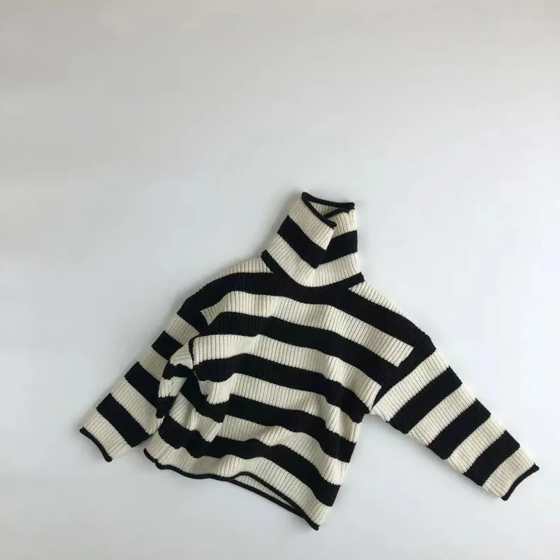 Morgan Striped Knit Turtleneck Sweater