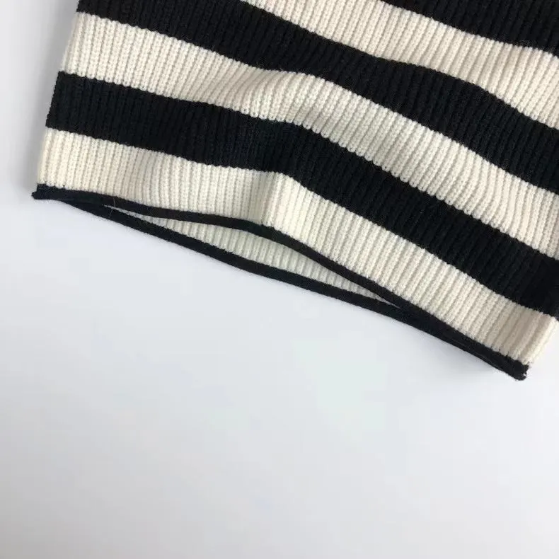Morgan Striped Knit Turtleneck Sweater