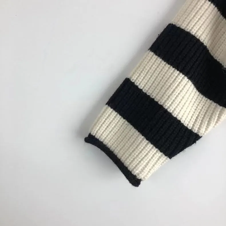 Morgan Striped Knit Turtleneck Sweater