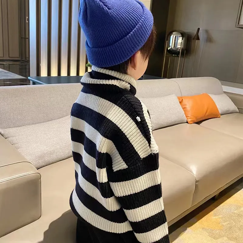 Morgan Striped Knit Turtleneck Sweater