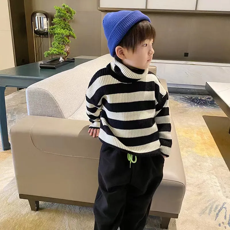 Morgan Striped Knit Turtleneck Sweater