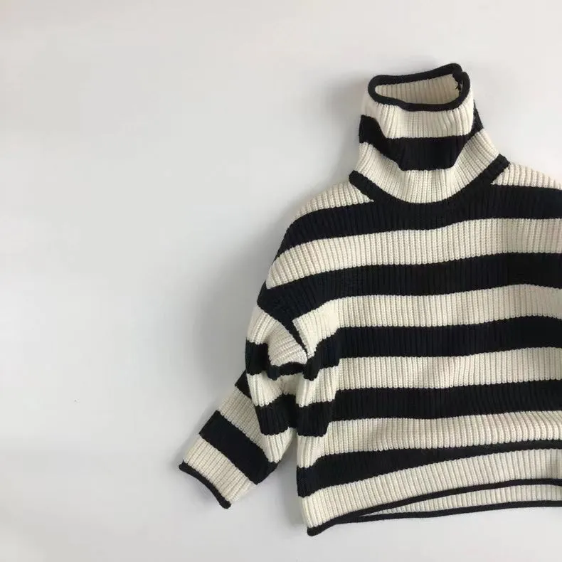 Morgan Striped Knit Turtleneck Sweater