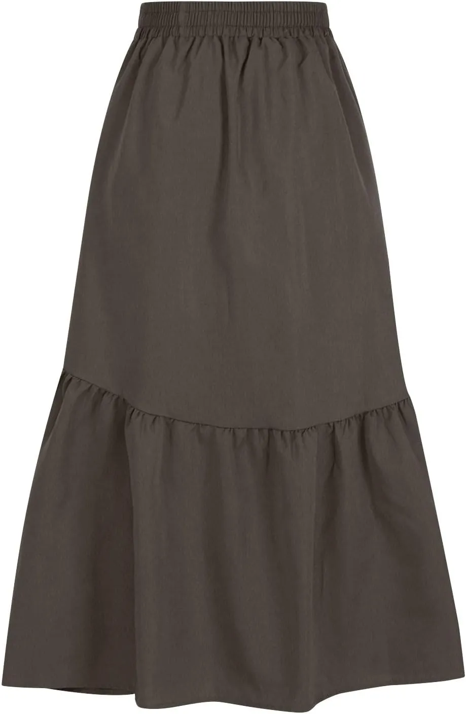 Oplxuo Long Skirts for Women Casual Pleated Maxi Skirts Elastic High Waist Ruched Skirts Solid Comfy Fall Loose Flowy Skirt