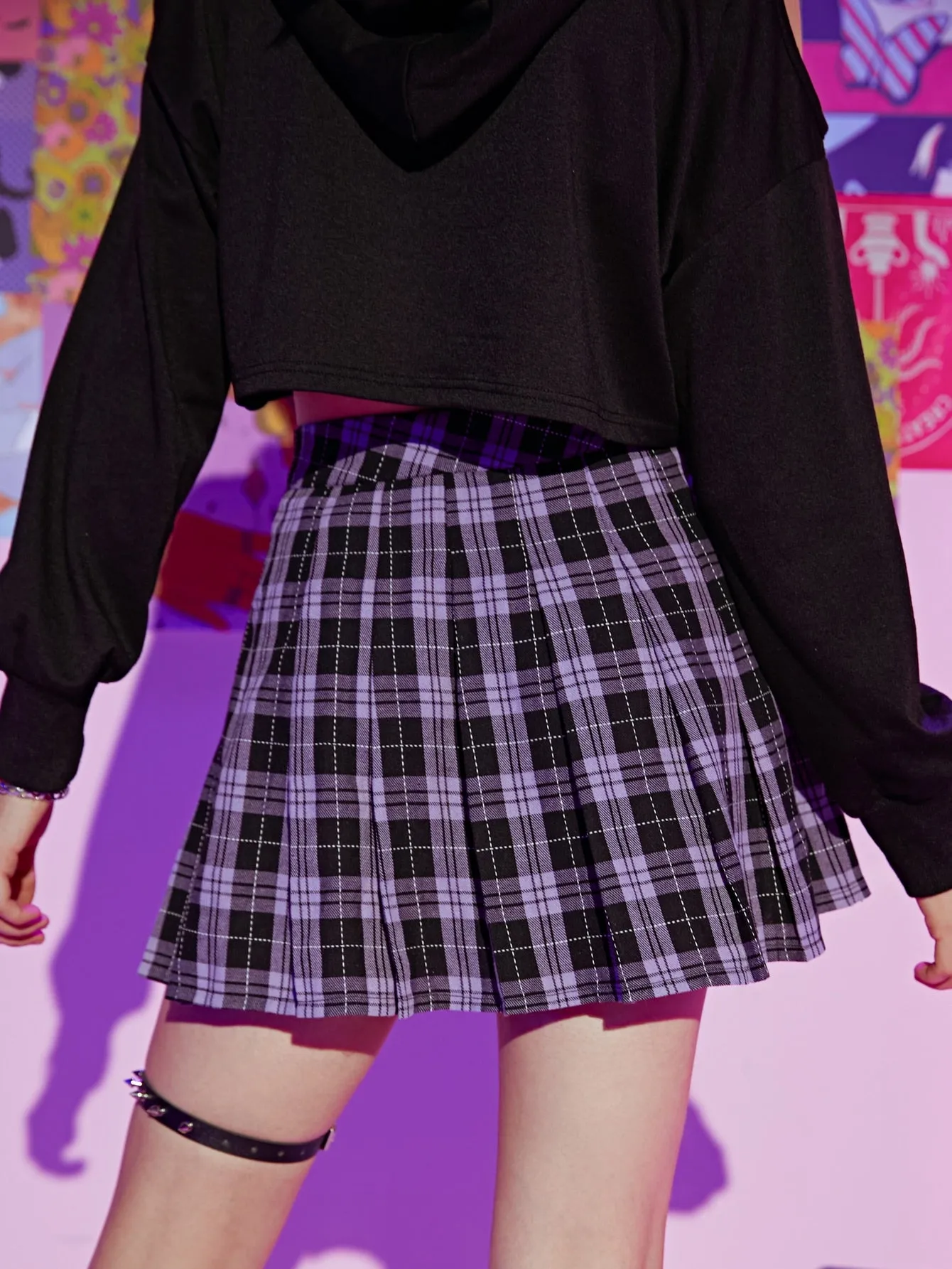 Preppy Plaid Natural Mini Women Skirt