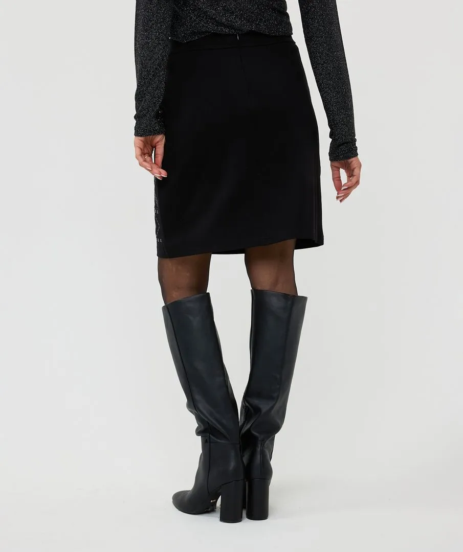 Senia Skirt Embellishment in Black - EsQualo W2405720