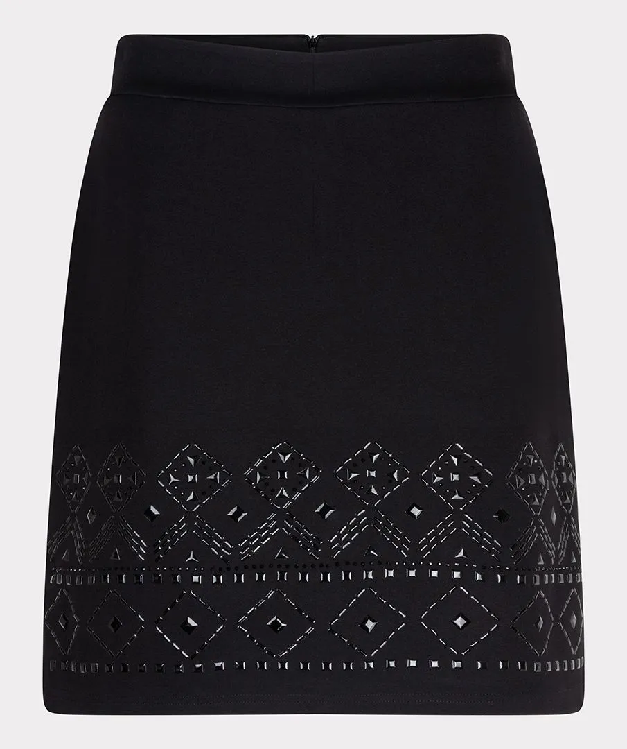 Senia Skirt Embellishment in Black - EsQualo W2405720