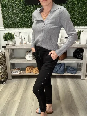 Side Sequins Knit Jogger