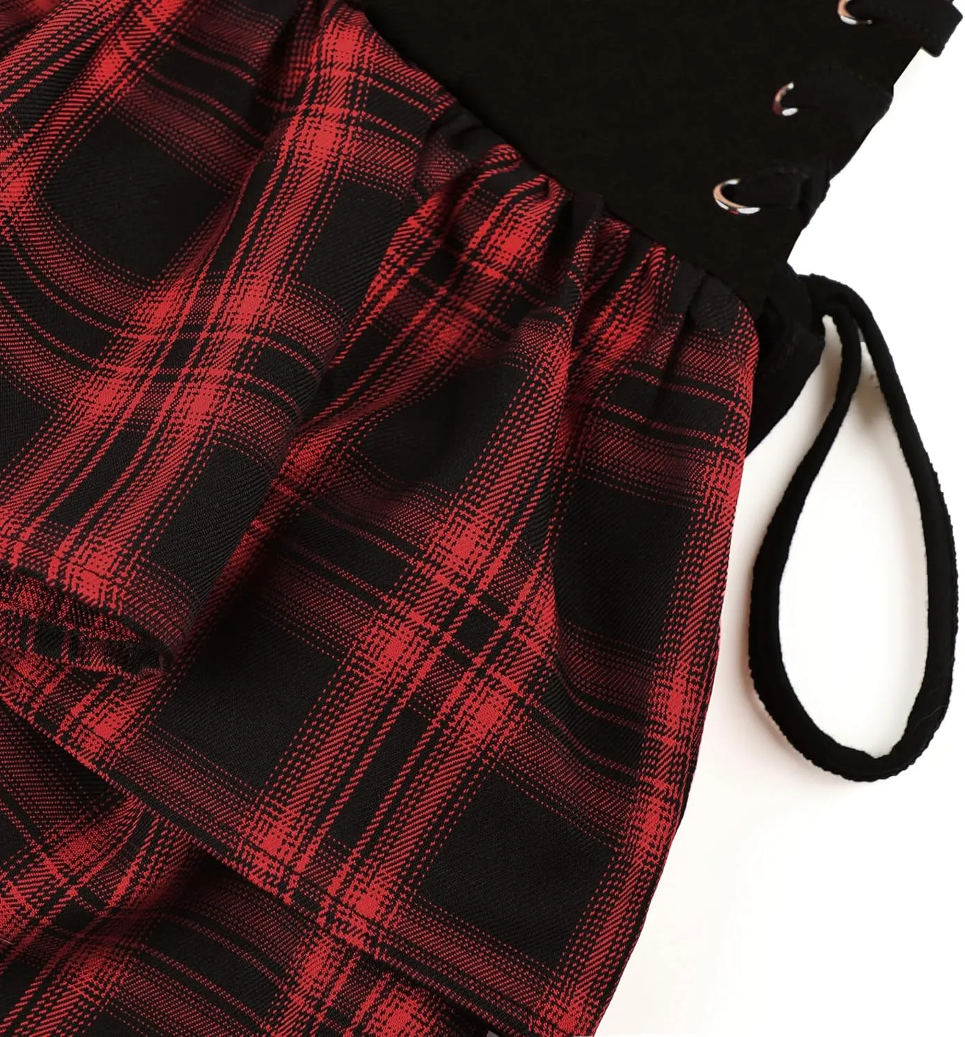 Womens Gothic Skirt Y2k 2000s Girl Mall Goth Punk Skirts High Waist Lace-Up Ruffle Fairy Grunge Mini Skirts