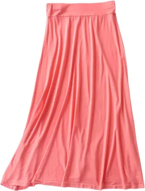 Women's Maxi Skirt Trendy Modal Solid Flowy Skirts Casual Elastic Waist A-Line Skirt 2025 Summer Cozy Lounge Skirts Women's Maxi Skirt Trendy Modal Solid Flowy Skirts Casual Elastic Waist A-Line Skirt 2025 Summer Cozy Lounge Skirts