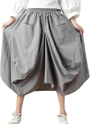 Women's Skirt Ethnic Style Cute Beautiful Loose Skirt Girls Plaid Skirt Size 12