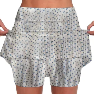 Women's Tennis Skorts Plus Size Polka Dot Printed Active Athletic Golf Skirts with Built in Shorts Workout 2 in 1 Activewear